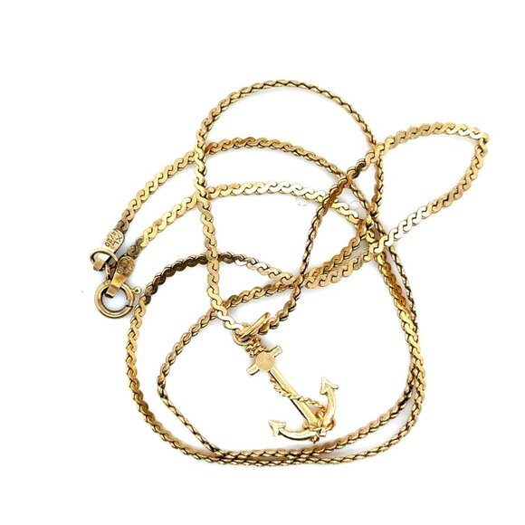 Gold Color Anchor Necklace - Picture 3 of 4